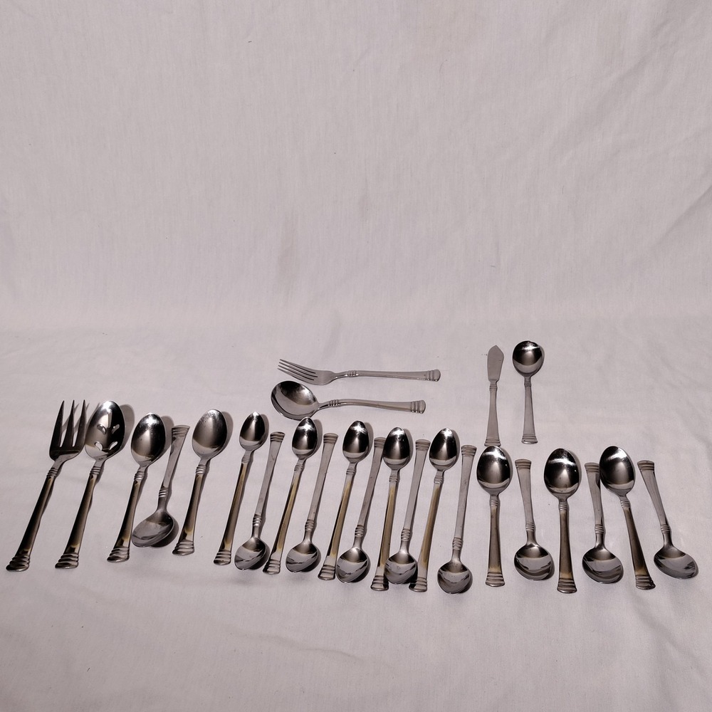 Cambridge Codie Stainless Flatware Lot of 25 Pieces (spoons, serving etc)